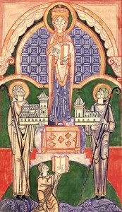 Roberto di Molesme, Alberico di Cîteaux e Stefano Harding rappresentati in una miniatura. [Fonte: wikipedia]